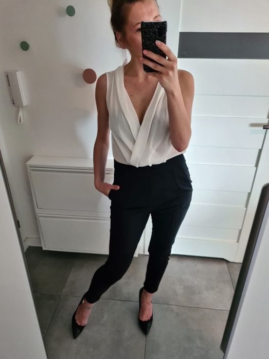 Mango S 26 elegancki kombinezon cygaretki na wesele komunię