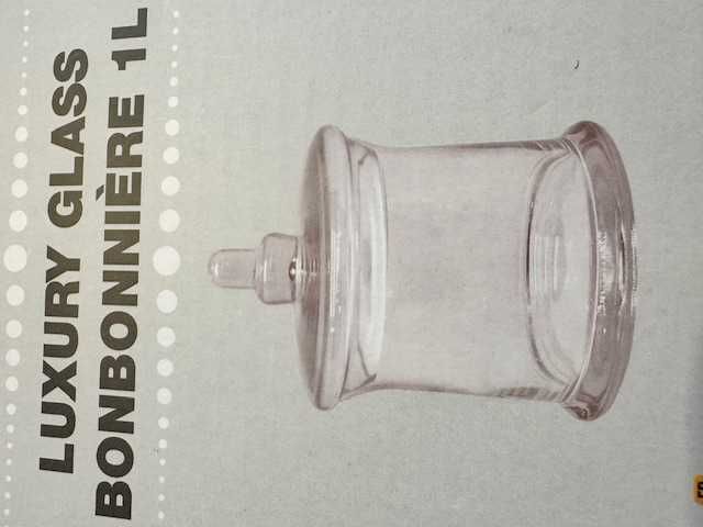 Luksusowa szklana bombonierka 1L Nowa stylowy hit do kuchni i salonu