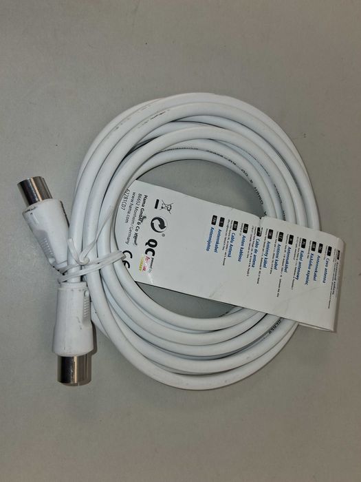N055 HAMA Klasyczny Kabel Antenowy Koncentryczny TV SAT 3M Biały