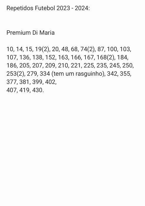 Cromos coleção caderneta panini futebol 2023-2024