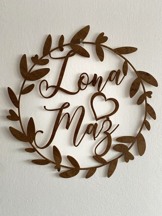 Koło boho rustykalne na wesele żona mąż na scianke