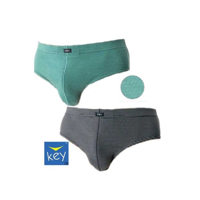 Труси чоловічі KEY бріфи/сліпи класична модель наб. 2 штуки КЕЙ асортм