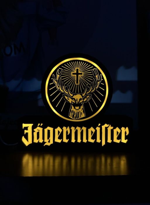 Logo Jagermeister Lampa LED USB, wydruk 3D
