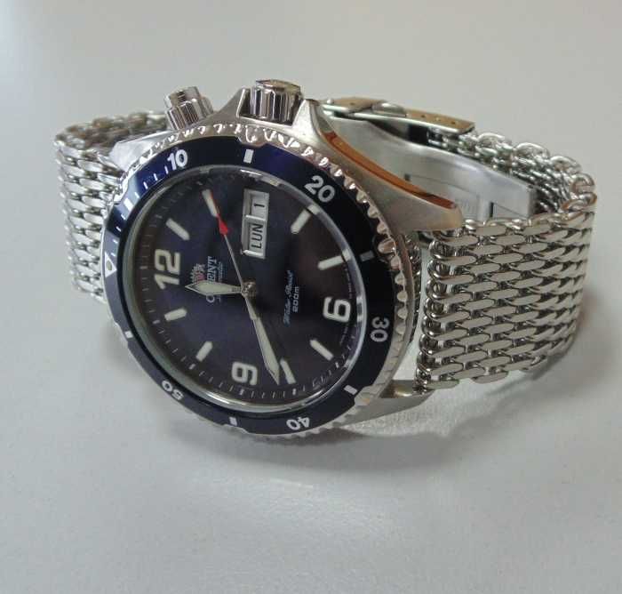 Gruba bransoleta mesh shark 22mm do zegarka kajdan