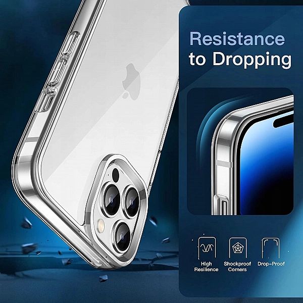 Etui iPhone 14 Pro 6,1" x2 Szkło Hartowane JETech przezroczyste nieżół