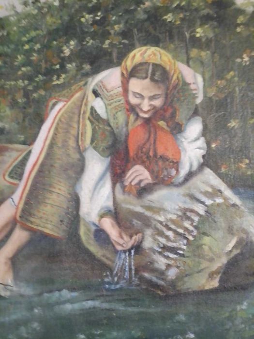Картина"На поточку", холст,масло,40-е годы ХХ века