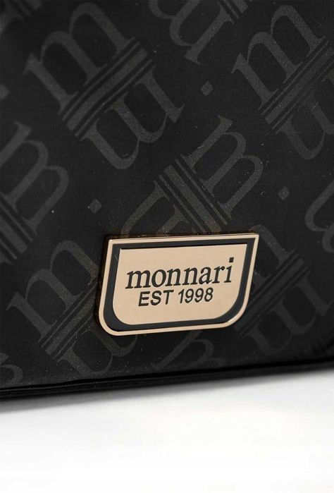 Torebka Damska MONNARI BAG5710 Logowana Materiałowa Torba Na Ramię