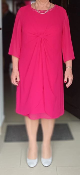 Kwatex sukienka na wesele komunię różowa rozmiar 44