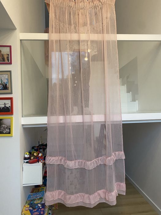 Eurofirany firana różowa falbanka