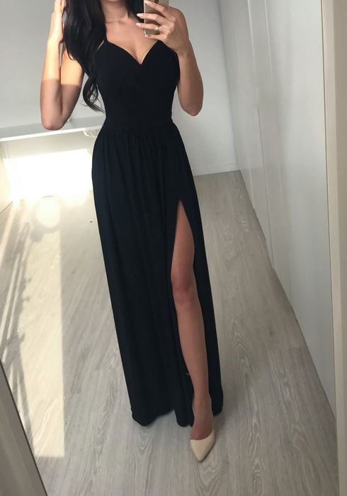 Czarna sukienka maxi tenezito