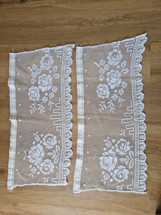 Dwie zazdrostki firanki 78×35cm ręcznie robione