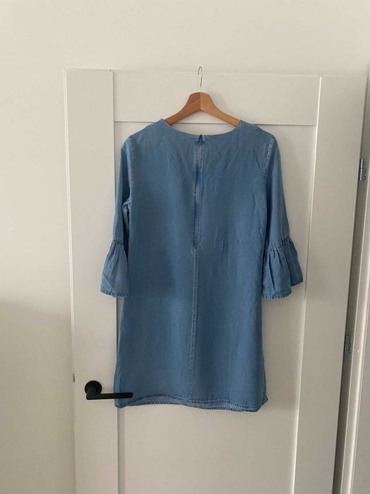 Zara błękitna sukienka lyocell 36 S