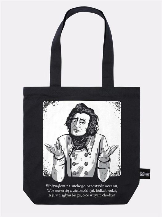 Torba bawełniana czarna O co w życiu chodzi