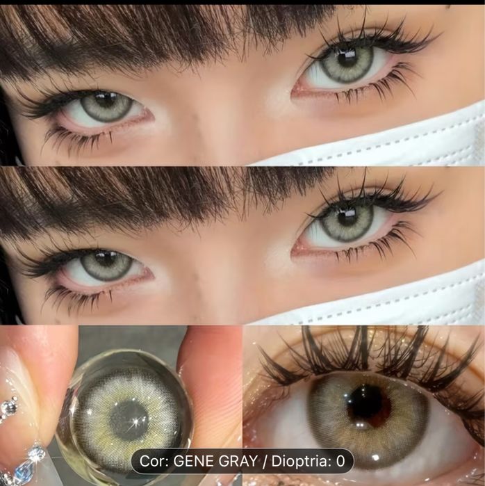 Lentes de Contato Coloridas ULTRA REALISTA 6 Meses Verde Acinzentado