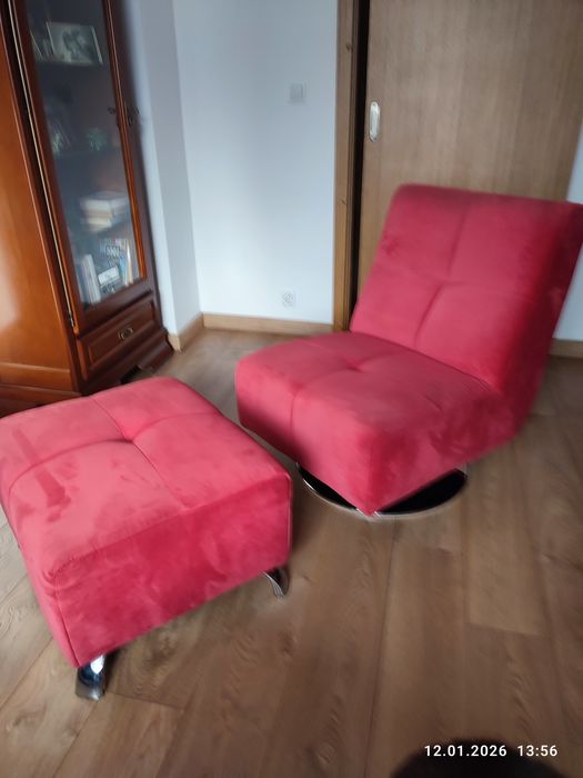 Fotel+podnóżek jak nowe