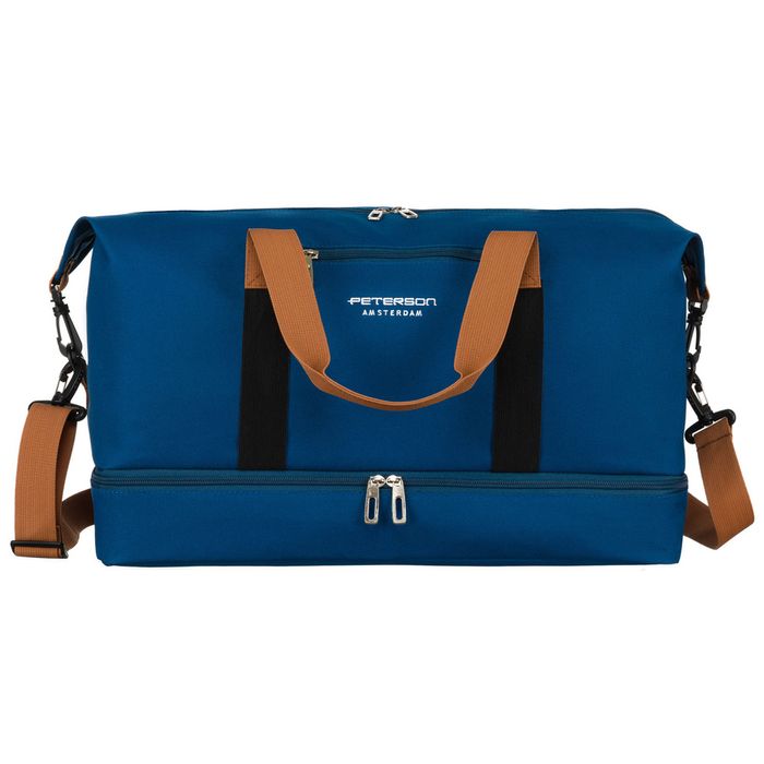 wodoodporna torba podróżna z poliestru w granatowym kolorze - peterson
