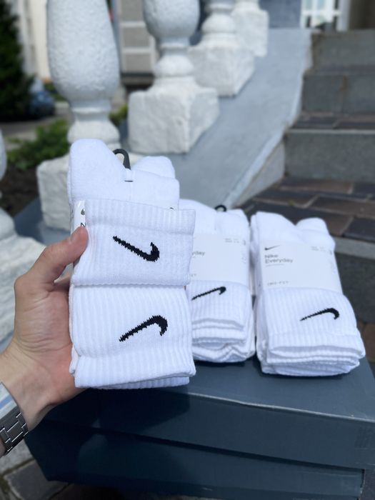 Носки Nike Everyday високі Cotton Cushioned білі 38-42, 42-46