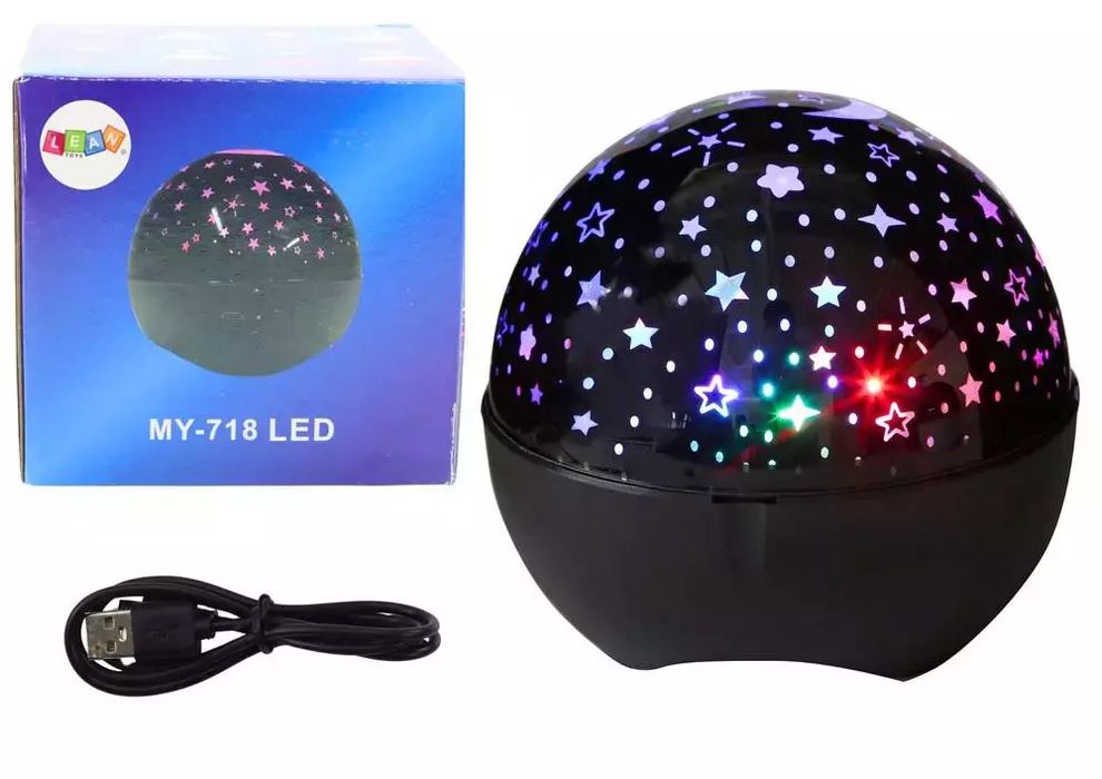 Projektor Gwiazd 2W1 Czarny. Lean Toys. Nowy Produkt
