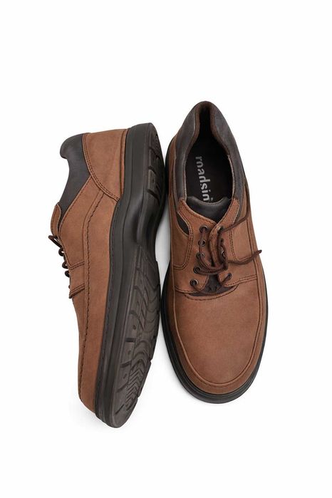 Sapatos Comport Confortáveis em Couro Castanho – 42
