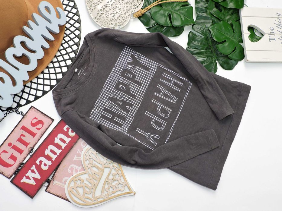 Name It - grafitowa bluzeczka cekinowy napis r 116