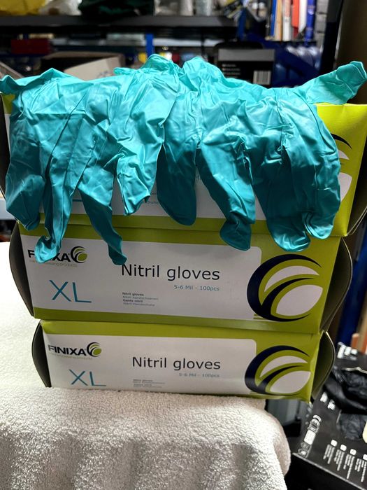 Luvas descartáveis Finixa em nitrilo azul Tamanho XL (Lote de 100)