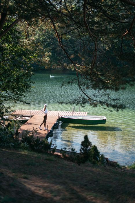 Dom Biały - nad jeziorem Staw Wigry domek mazury jacuzzi plaża pomost