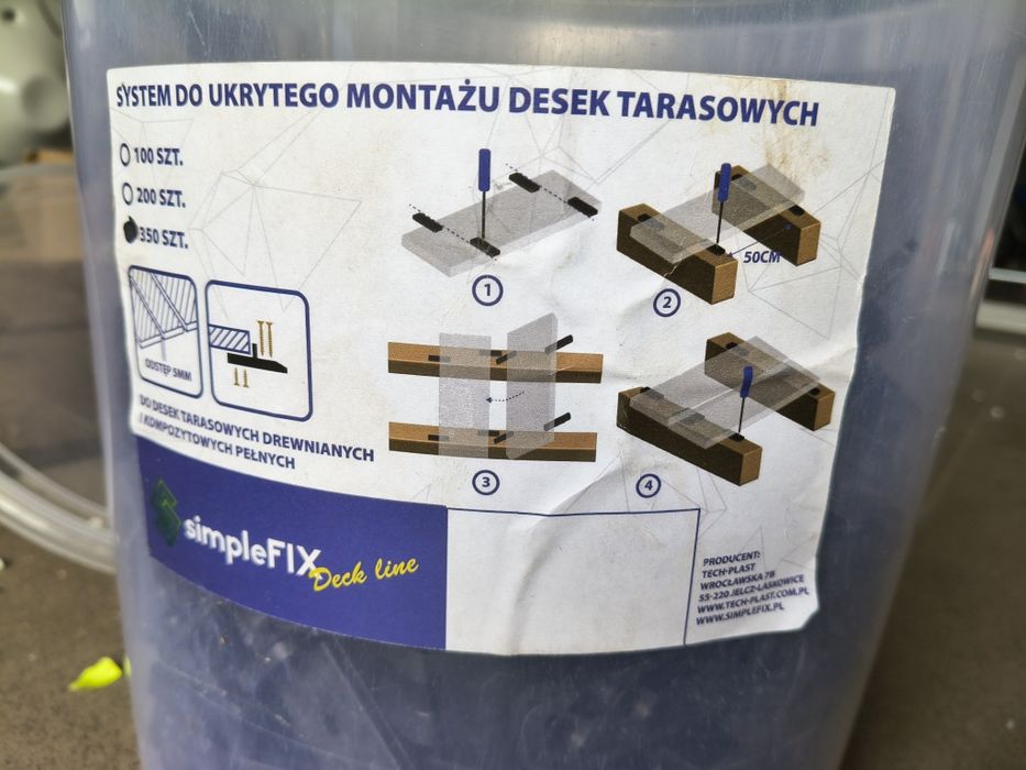 Podkładka tarasowa SimpleFIX 210 szt. ukryty montaż