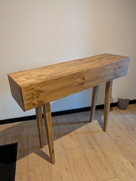 Konsola drewniana - lite drewno, handmade, unikalna, stolarz