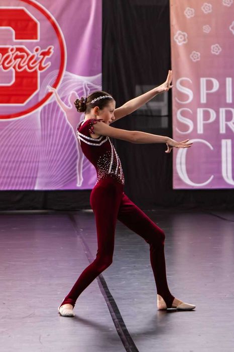 Костюм, комбінезон для черлідингу, гімнастики, акробатики 146-150 см