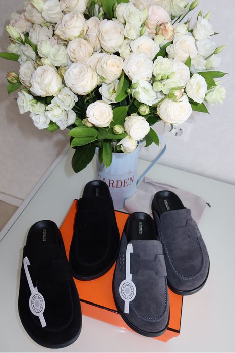 Мюлі Hermes замшеві