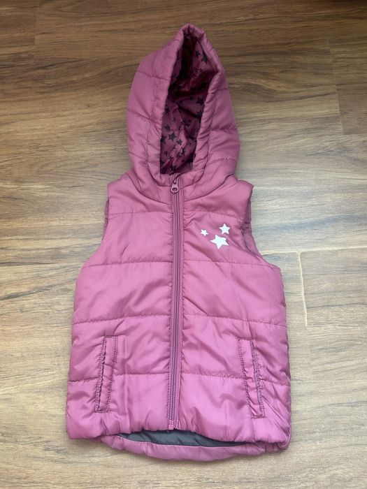 Bezrekawnik dziewczęcy ocieplany różowy 98