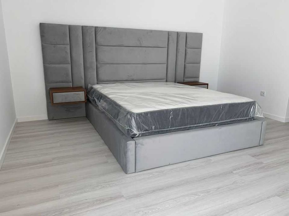 Cama Estofada ELEVATORIA + 2 Mesas Cabeceira - FABRICA