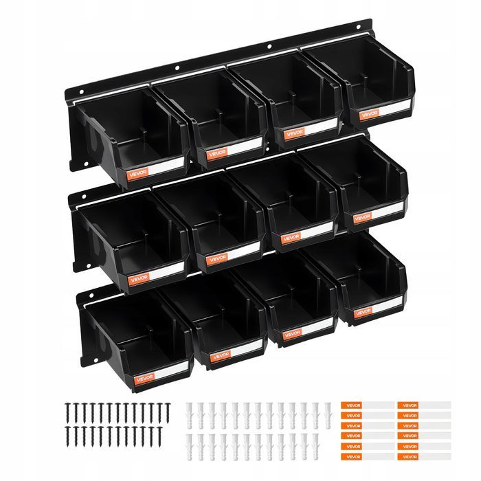 Vevor mocne pudełka ścienne do układania w stosy 12 szt 137x105x75 mm