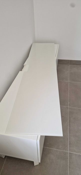 Tampo de vidro branco ikea besta