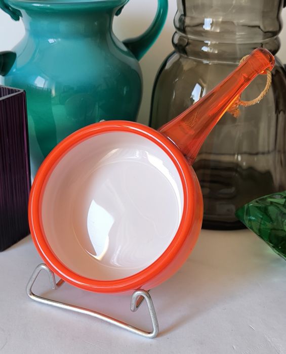 Rondelek tyglik sledziarka Holmegaard piękne stare kolorowe szkło