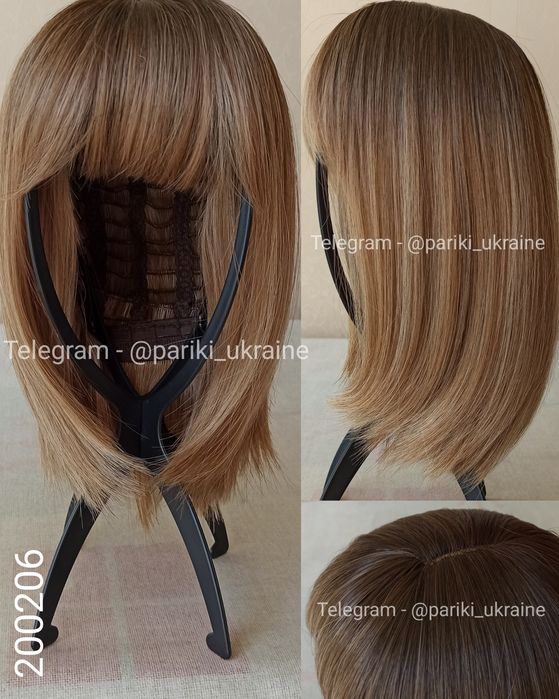 Коротка нова перука, каре, з чолкою, термостійка, парик