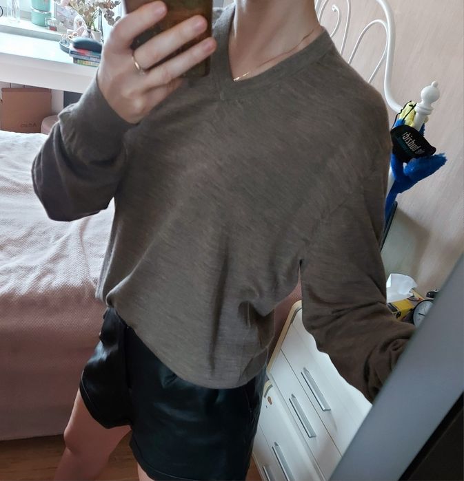 Wełniany beżowy toupe sweter Hackett 100% wełna merino wool