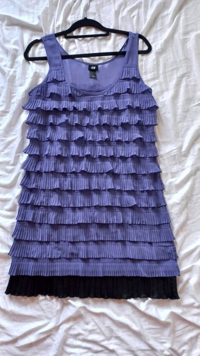 Sukienka z falbankami niebieska H&M rozmiar M