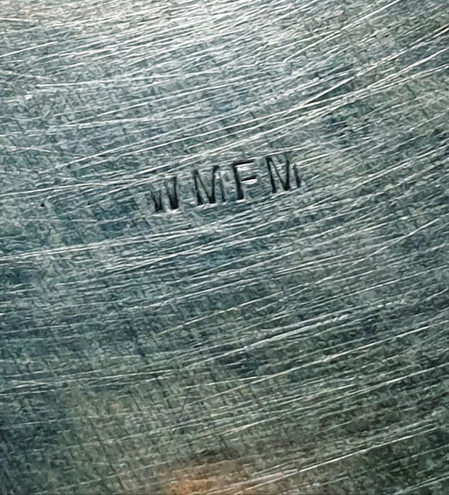Rara antiga bilheteira alemã "coração" dourada marcada WMF