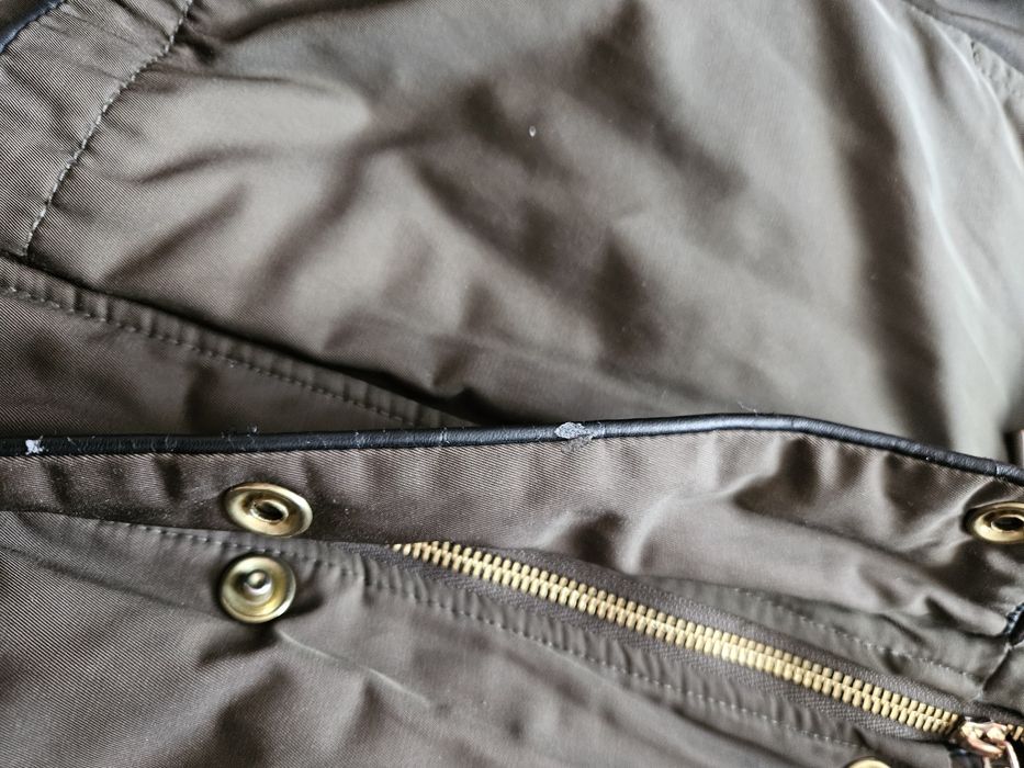 Khaki parka płaszczyk z misiem ZARA Trf