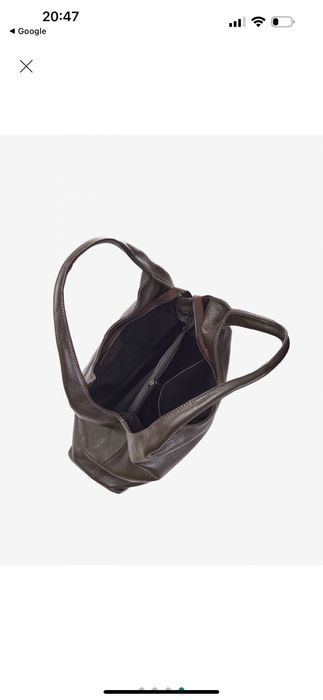 Сумка шкіряна чорна Мягкая кожаная сумка мешок рыжая Virginia conti