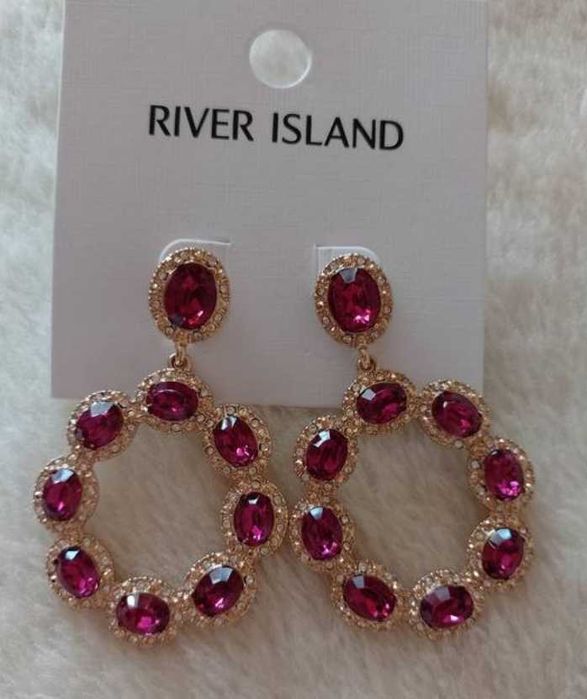 RIVER ISLAND/ Bogato zdobione kolczyki wieczorowe z Londynu, NOWE