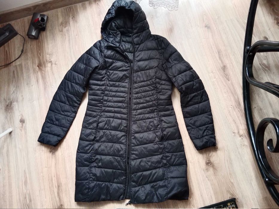 Płaszcz kurtka długa czarna na zimę rozm 36
