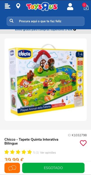 Chicco- Tapete quinta interativa Bilingue