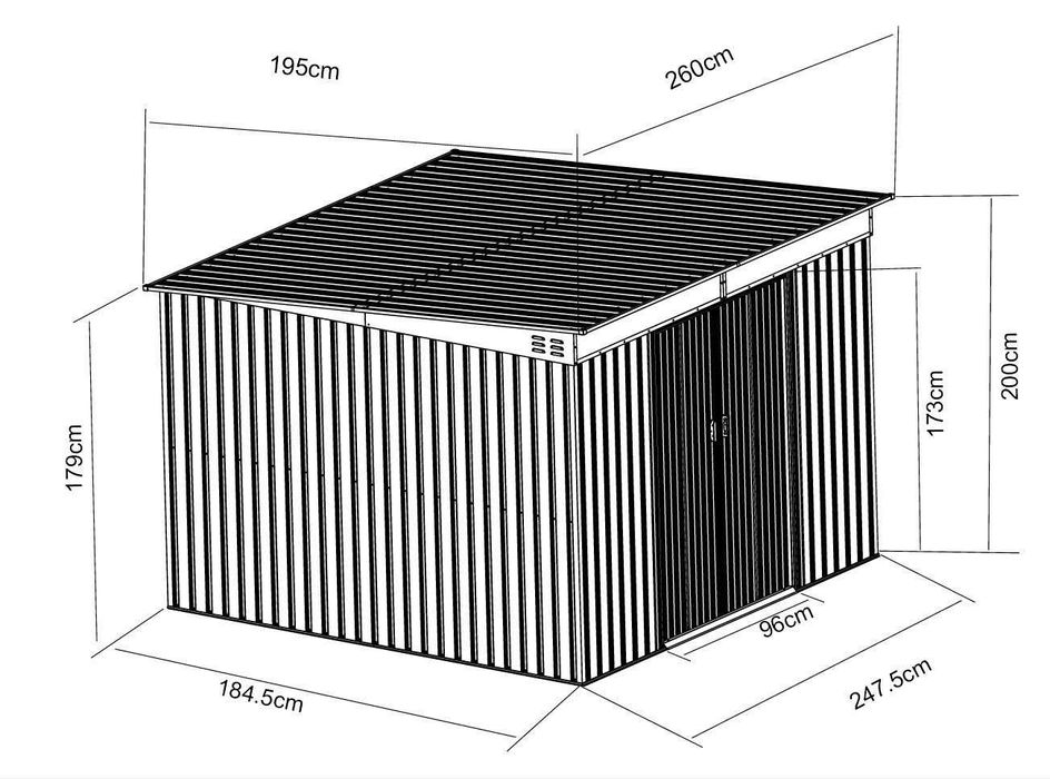 Garaż, schowek narzędziowy 250 cm x 200 cm