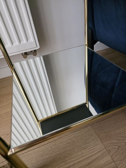 Stylowy barek stolik półka lata 80 vintage lustrzany metalowy