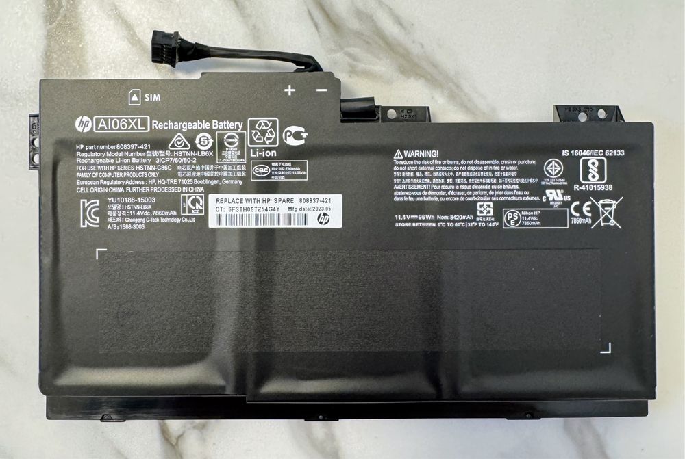 Батарея оригінальна АКБ HP AI06XL ZBook 17 G3 Series