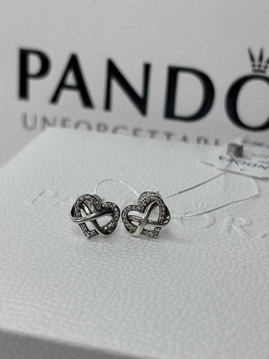 Набір Pandora Пандора Намисто і Сережки Блискуче серце нескінченності