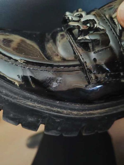 DeeZee Loafersy Buty dziewczęce Czarne 35 Lakierki klamra (7)