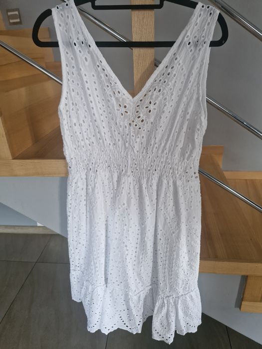 Sukienka biała bawełniana s/m